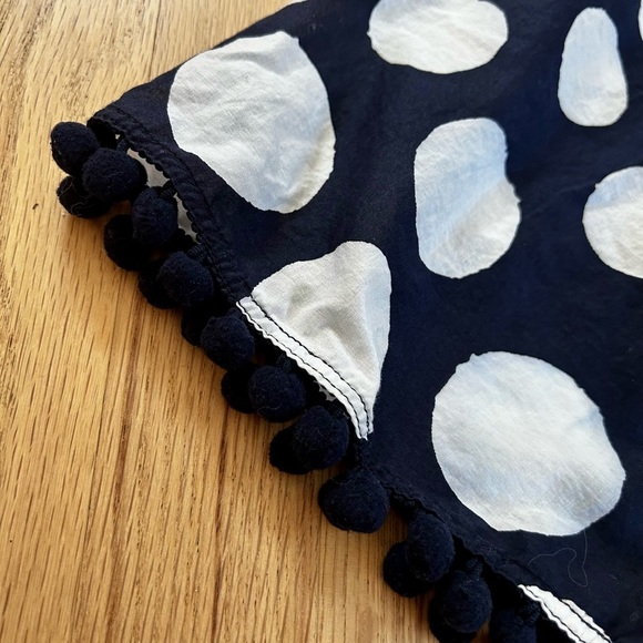 BODEN esmeralda beach kaftan pom pom navy white polka dot size 16 - Picture 7 of 10